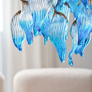 Galaxy Ocean Drift Blown Glass Crystal Spiral Chandelier - view 7