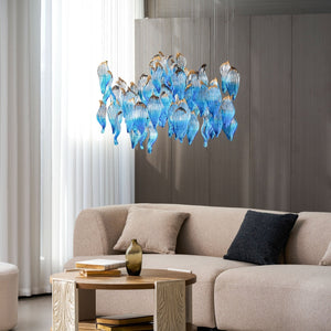 Galaxy Ocean Drift Blown Glass Crystal Spiral Chandelier - view 11