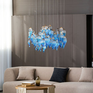 Galaxy Ocean Drift Blown Glass Crystal Spiral Chandelier - view 13
