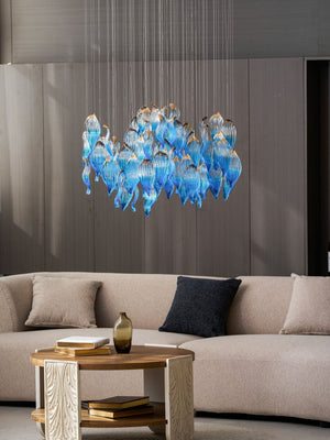 Galaxy Ocean Drift Blown Glass Crystal Spiral Chandelier - view 16