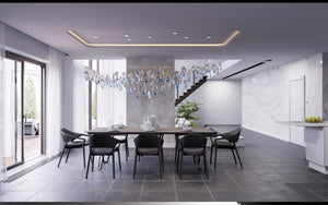 Galaxy Ocean Drift Blown Glass Crystal Spiral Chandelier - view 4