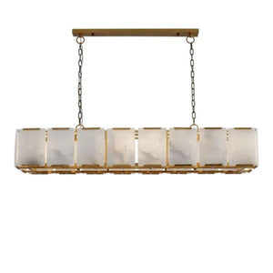 Ole Rectangle Chandelier Alabaster, rectangular
