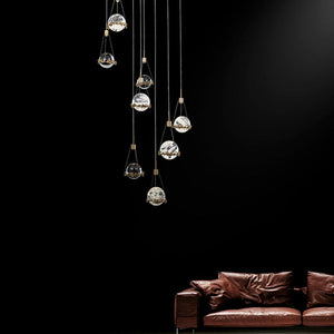 Rock Crystal Ball Ceiling Mounted Staircase Chandelier - view 3