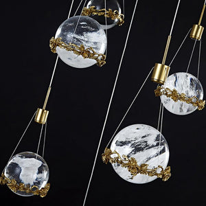 Rock Crystal Ball Ceiling Mounted Staircase Chandelier - view 5