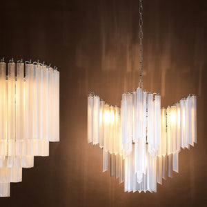 Pulsar Modern Glass Chandelier - Nickel - view 4