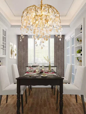 Modern Luxury Leaf Branch Crystal Chandelier Art Copper for Living/Dining Room/Bedroom - view 11