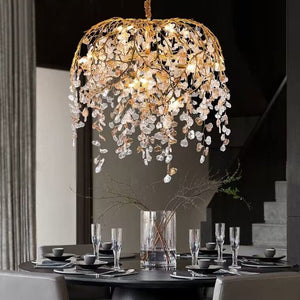 Modern Luxury Leaf Branch Crystal Chandelier Art Copper for Living/Dining Room/Bedroom - view 9