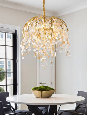 Modern Luxury Leaf Branch Crystal Chandelier Art Copper for Living/Dining Room/Bedroom - view 7