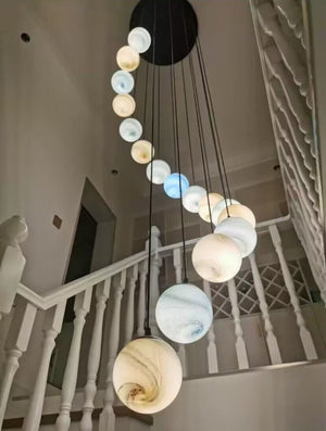 Nordic Planet Creative Long Pendant Chandelier For Staircase/Foyer/High-ceiling Hallway - view 5