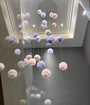 Nordic Planet Creative Long Pendant Chandelier For Staircase/Foyer/High-ceiling Hallway - view 4
