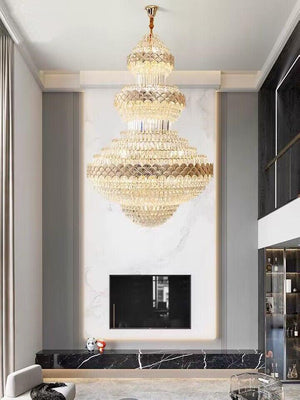 Extra Large Multi-layers Gold Luxury Crystal Chandelier Modern Empire Decrative Crystal Light For Living Room/Foyer/Staircase - view 5