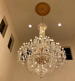 Extra Large European-style Multi-layers Candle Luxury Crystal Chandelier Gold Art Foyer/Staircase Decorative Light Fixture - view 14