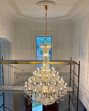 Extra Large European-style Multi-layers Candle Luxury Crystal Chandelier Gold Art Foyer/Staircase Decorative Light Fixture - view 16