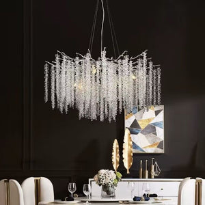 Elegant Crystal Icicle Chandelier in Branch Style for Dining Table Use - view 25