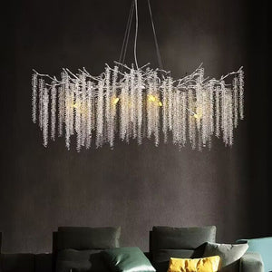 Elegant Crystal Icicle Chandelier in Branch Style for Dining Table Use - view 22