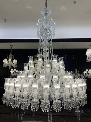 Multi Layer Chrome Crystal Chandelier in French Style with Romantic Branch Flowers for Grand Hallway and Staircase - view 3