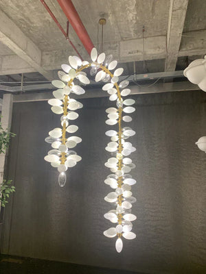 Nordic Art Long Magnolia alba Glass Ceiling Chandelier for Staircase/Hallway/Entryway Light Fixture - view 3