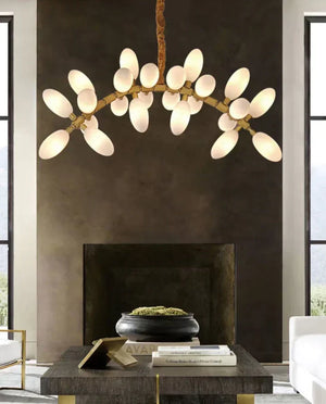 Nordic Art Long Magnolia alba Glass Ceiling Chandelier for Staircase/Hallway/Entryway Light Fixture - view 12