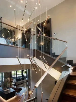 Modern Italian Creative Art Sticks Ceiling Chandelier for Living Room/Staircase/Hotel Lobby, round ,rectangle, extra large , oversized, sticks, acrylic, adjustable, foyer, duplex