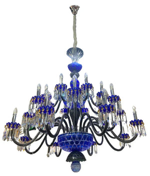 Luxury Candle Light Blue&Black Crystal Chandelier for Bedroom - view 2