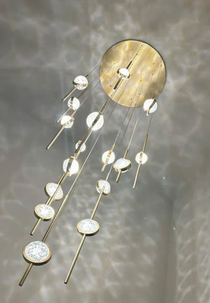 Modern Floating Galss Ball Brass Chandelier for High-ceiling - view 5