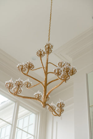 Luxury Branch Flower Chandelier in Gold for Living Room Staircase and Bedroom Lighting - view 5