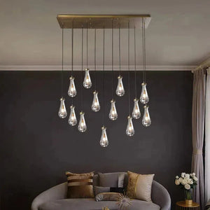 Raindrop Glass Linear Chandelier 72" - view 11