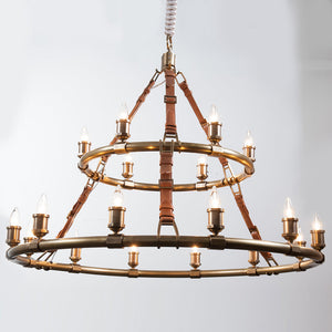Redford Leather Round Chandelier - view 4