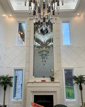 Modern Light Luxury Round/Rectangle Ceiling Pendant Light in Black Finish for Kitchen Island/ Staircase/Living Room - view 6