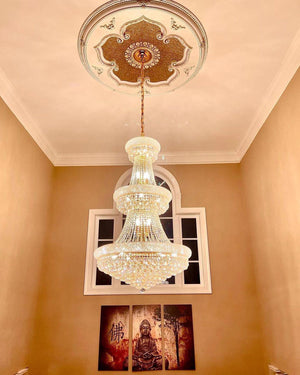 Luxury French Empire Chandelier for Villa Hall Ceiling Three-layers Crystal Light for Hotel Lobby - view 10