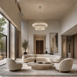 Roccia Stone Crystal Duo Chandelier