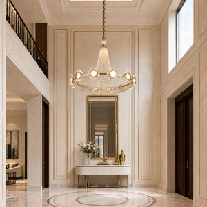 Rococo Dream Modern Sculptural Ring Chandelier, K9 crystal - view 3