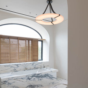 Nova Alabaster Round Plate Ceiling Chandelier - view 7