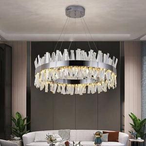 Wave Round Crystal Chandelier