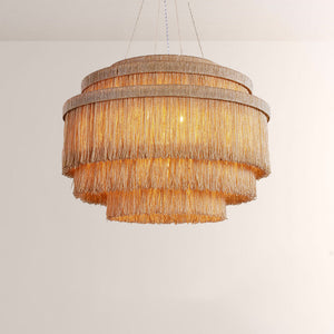 Rowan Jute Fringe Tiered Chandelier - view 4