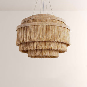 Rowan Jute Fringe Tiered Chandelier - view 2
