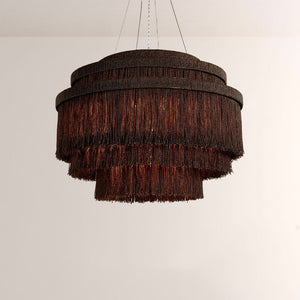 Rowan Jute Fringe Tiered Chandelier - view 3