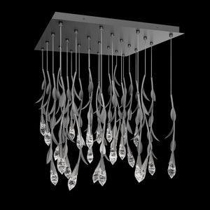Modern Luxury Floating Branches Floral Crystal Chandelier with Square Canopy for High-ceiling - view 2