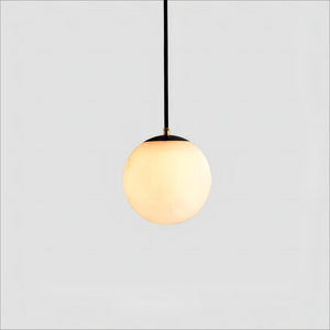 Alabaster Modern Structural Ball Chandelier, in brass & alabaster - view 4