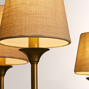 Saylor 6-Light Curved Arm Chandelier with Linen Shades - view 7