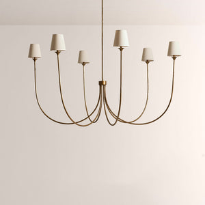Saylor 6-Light Curved Arm Chandelier with Linen Shades - view 21