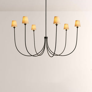 Saylor 6-Light Curved Arm Chandelier with Linen Shades - view 20