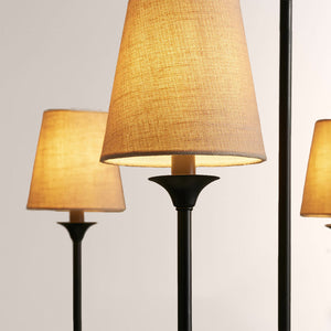 Saylor 6-Light Curved Arm Chandelier with Linen Shades - view 6