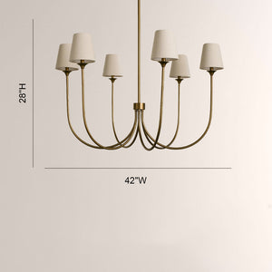 Saylor 6-Light Curved Arm Chandelier with Linen Shades - view 12