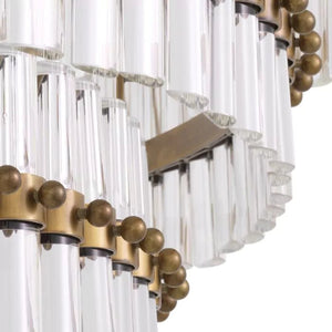 Thibaud Modern Brass Glass Chandelier - (Antique Brass Finish | Clear Glass) - view 5