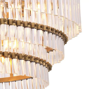 Thibaud Modern Brass Glass Chandelier - (Antique Brass Finish | Clear Glass) - view 4