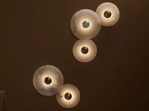 MEDIAN SCONCE / 16 Ø16" x D4", alabaster wall sconce - view 2