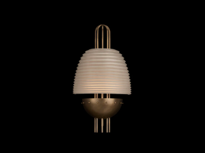 SIGNAL X SCONCE H13.25" x W7.5" x D4.25", brass wall sconce