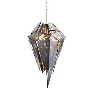 Shard Modern Glass Chandelier - Nickel/Gold