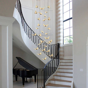 Small Butterflies Creative Three Step Dimming Modern Long Chandelier - view 6